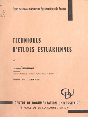 cover image of Techniques d'études estuariennes